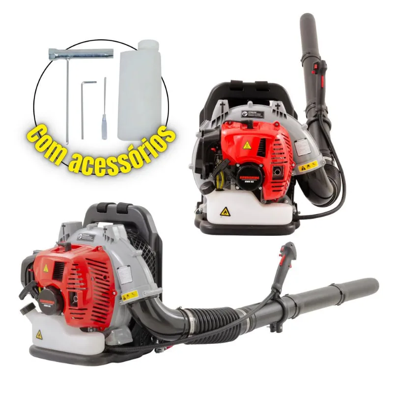 Soprador Costal de Folhas Kawashima KWB52 51,7CC 2 Tempos Potente à Gasolina Profissional