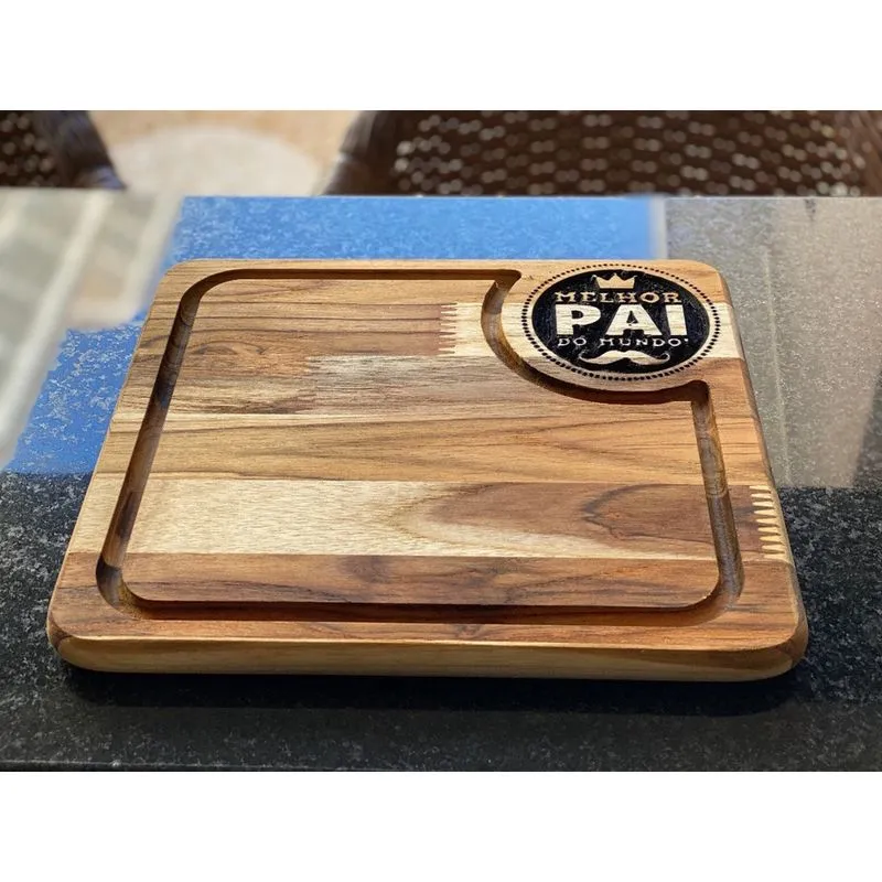 Tabua De Carne Compacta 30x27x2cm Melhor Pai Do Mundo