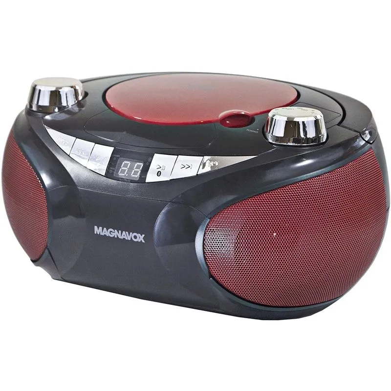 Cd portátil Boombox Magnavox MD6949 - Bluetooth, am/fm, vermelho/preto