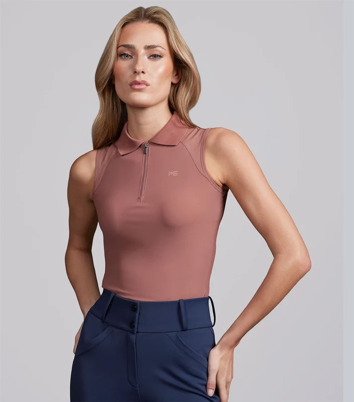Polo Top | Premier Equine Prospero Sleeveless UK 10 / Rosewood