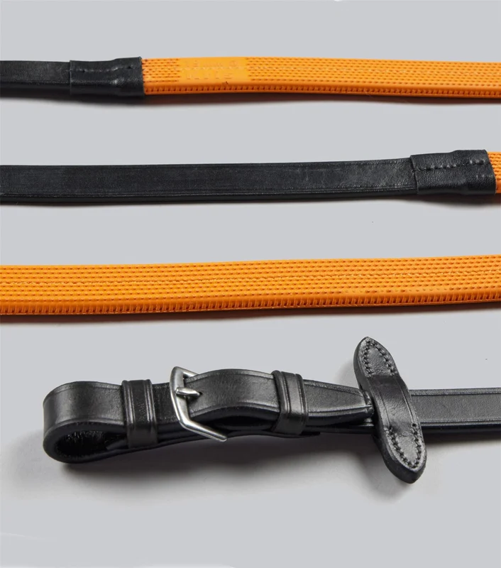 Premier Equine Exercise & Racing Reins with Rubber Grip 60 / Black