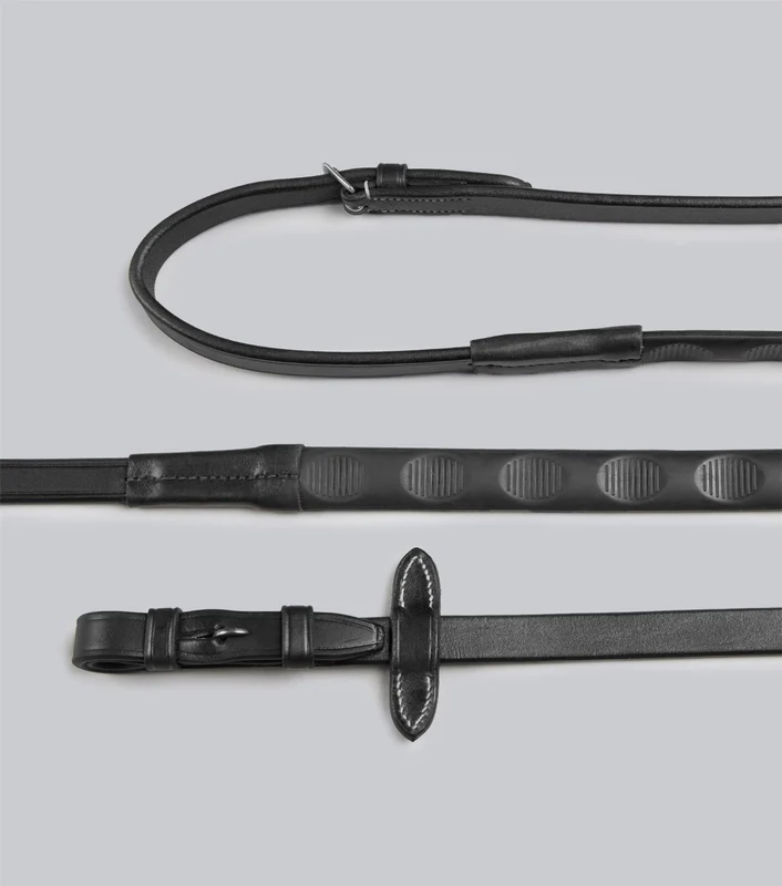 Reins | Premier Equine Thumb Rubber One Size (54 Inch) / Black