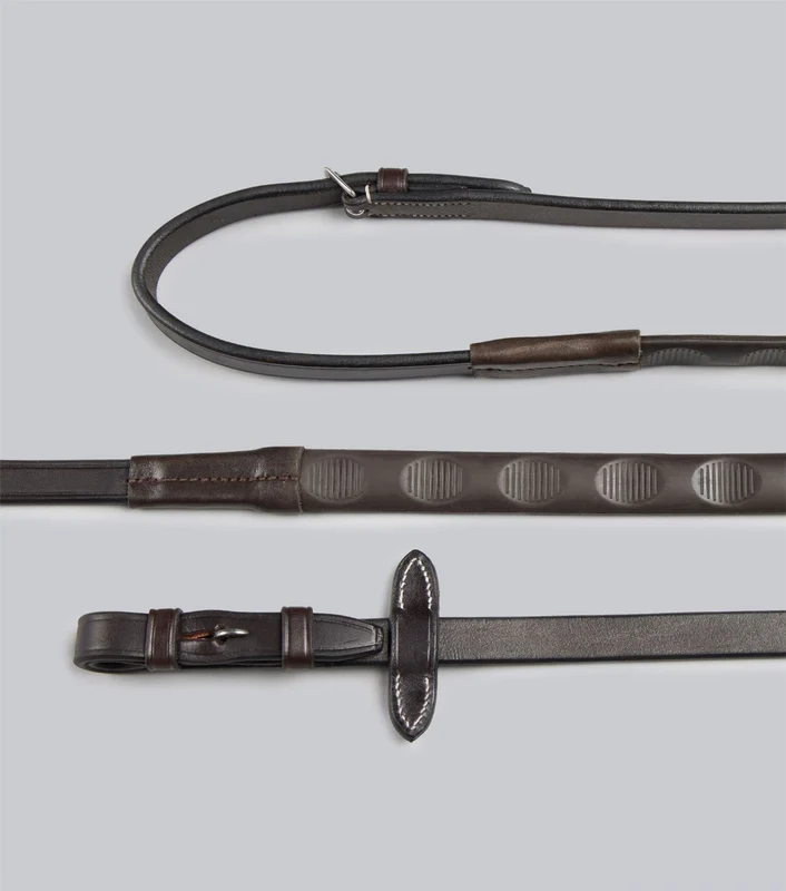 Reins | Premier Equine Thumb Rubber One Size (54 Inch) / Dark H.Brown