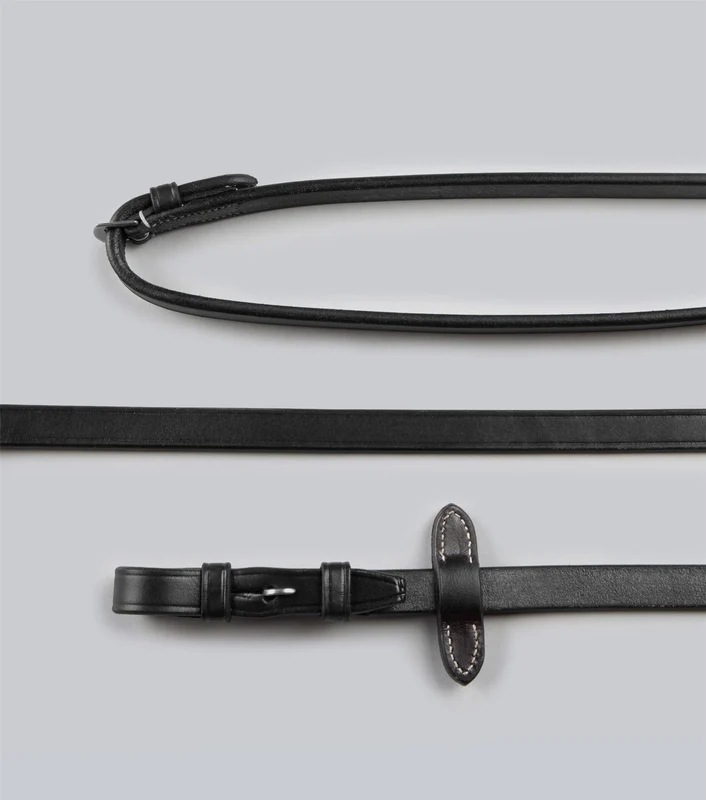Reins | Premier Equine Plain Leather Pony (48 Inch) / Black