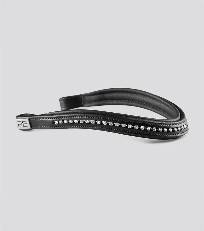 Premier Equine Shaped Padded Swarovski Browband Full / Black