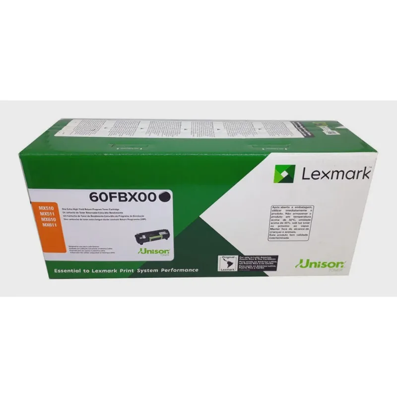 Toner Lexmark 60BX Preto Original 60FBX0