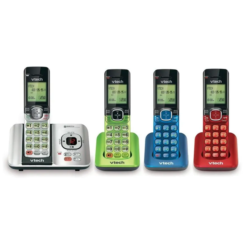 4(quatro) Telefones Sem Fio Vtech Sistema De Atendimento Identificação De Chamadas Expansível Até 5 Fones Montável Na Parede