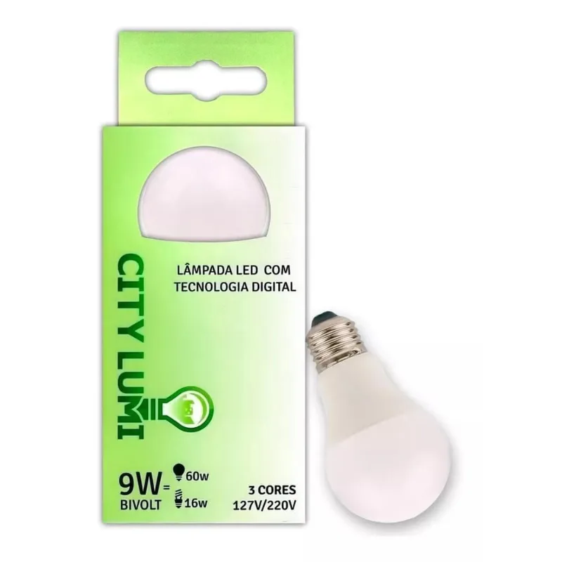 Lampada Led 9w 3 Cores City Lumi