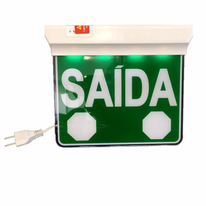 Placa Sinalização Saída Emergência Autônoma 3 Horas Bivolt