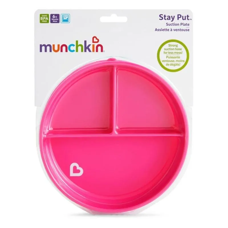 Prato Com Ventosa Para Alimentação Do Bebê Rosa Munchkin