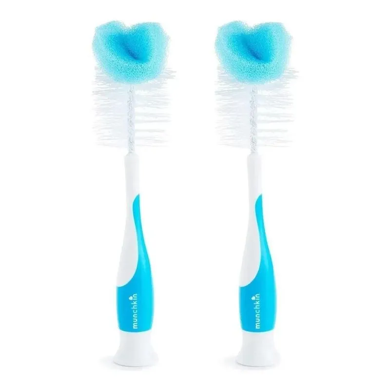 Kit De Escova Munchkin Limpeza Mamadeiras Azul 2 Unidades Kit De Escova Munchkin Limpeza Mamadeiras Azul 2 Unidades
