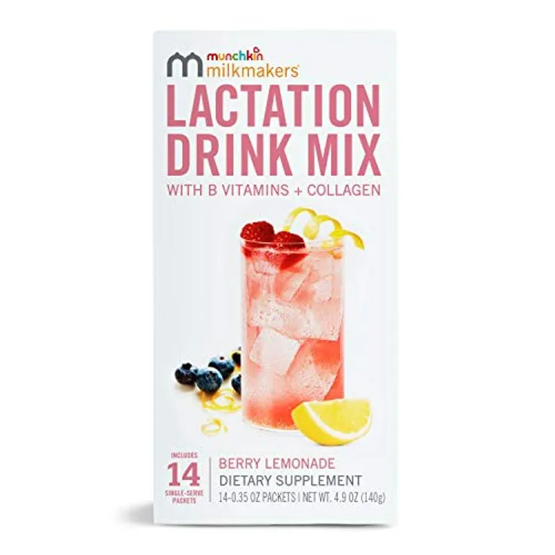Suplemento Para Lactação Milkmakers C/ Colágeno, Vitaminas B, Feno-grego &amp; Cardo De Leite P/ Mães Lactantes, Sabor Limonada De Frutas Vermel