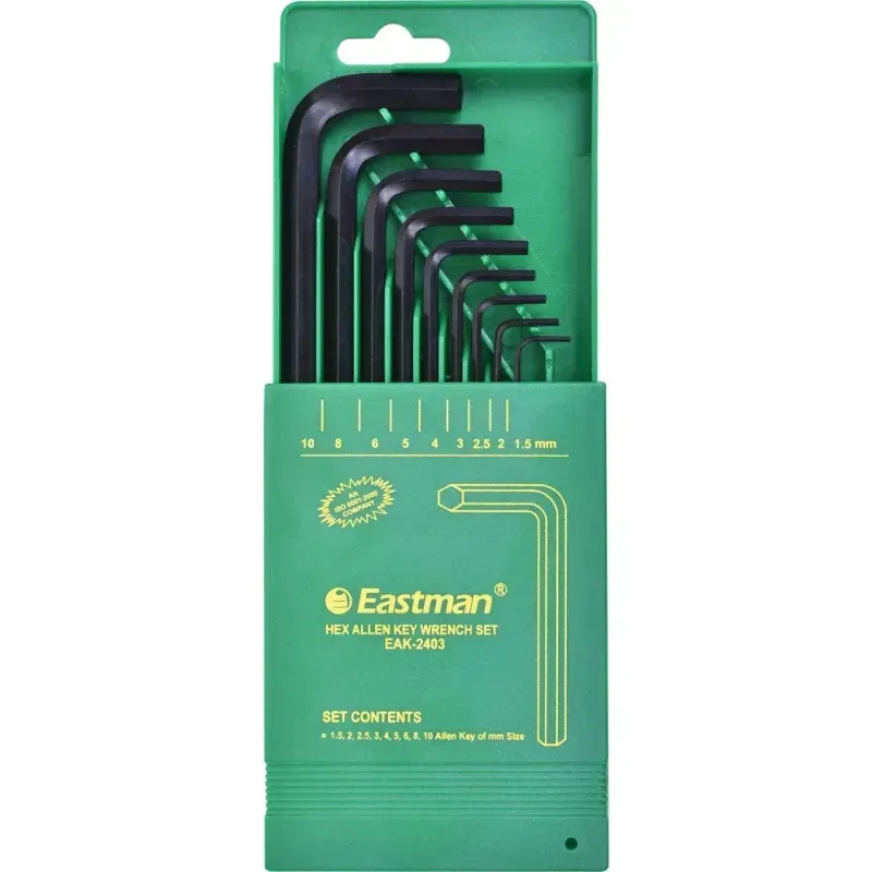 Jogo de Chave Allen Curta 1,5 a 10 mm 9 Peças Eastman