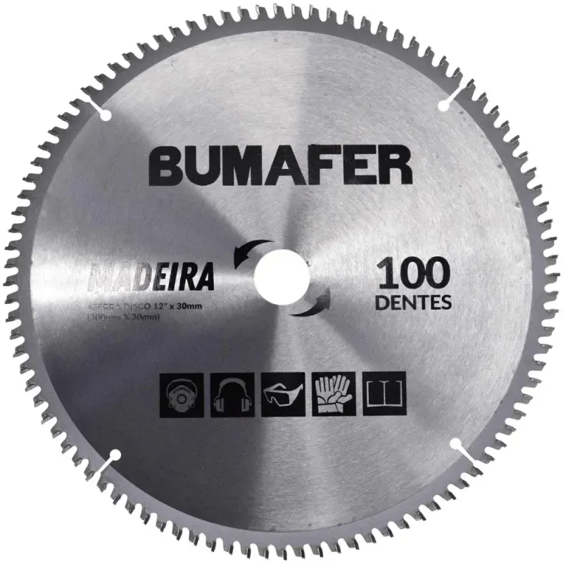 Disco de Serra 12” X 30mm Para Madeira 100 Dentes Bumafer