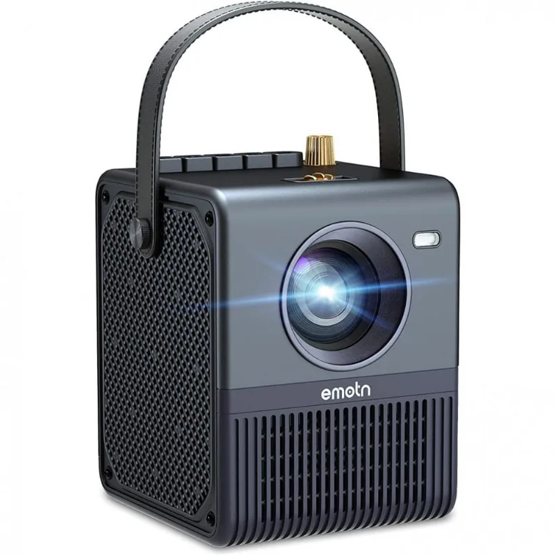 Emotn H1 Mini Projetor Portátil 1080P, 250 ANSI Lumens, Android 9.0 Projeta até 240 Polegadas, 110V