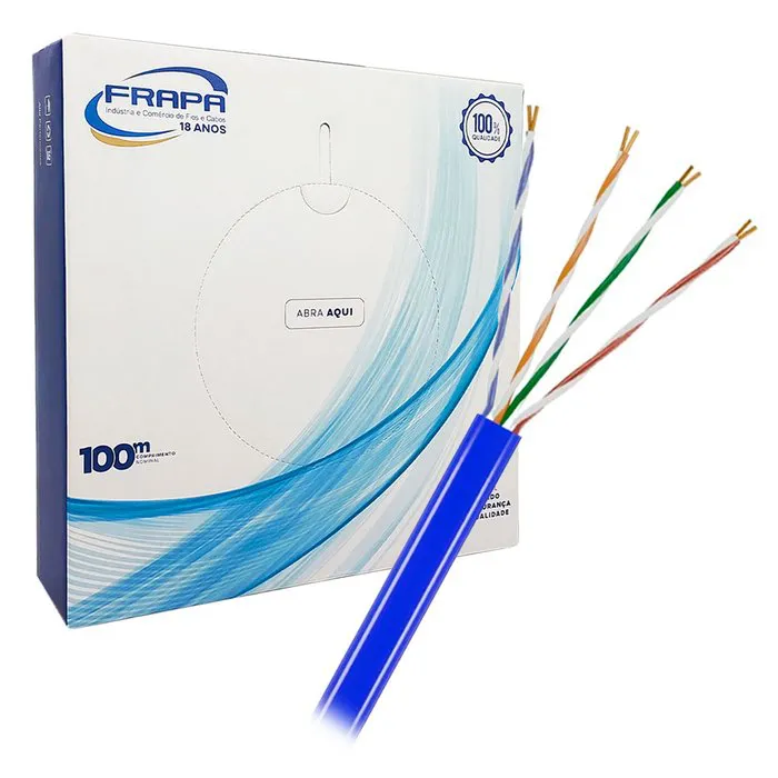 Cabo CFTV Frapa, 4 Pares Torcidos, 0,45mm CCA, 100 Metros Azul - F4TAC45AZ1 - Primex - Distribuição de Produtos de Tecnologia para Empresas
