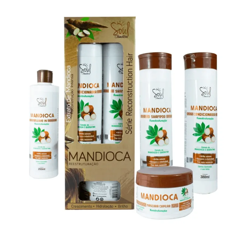 Kit Capilar Mandioca 4 Passos Soul Cosméticos