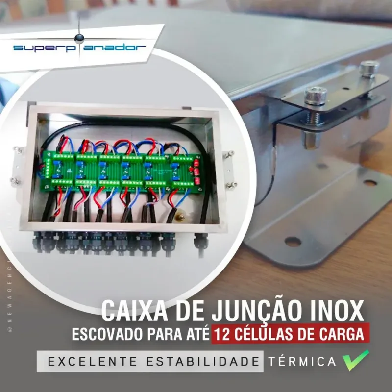 Caixa de Junção Inox para até 12 células de carga
