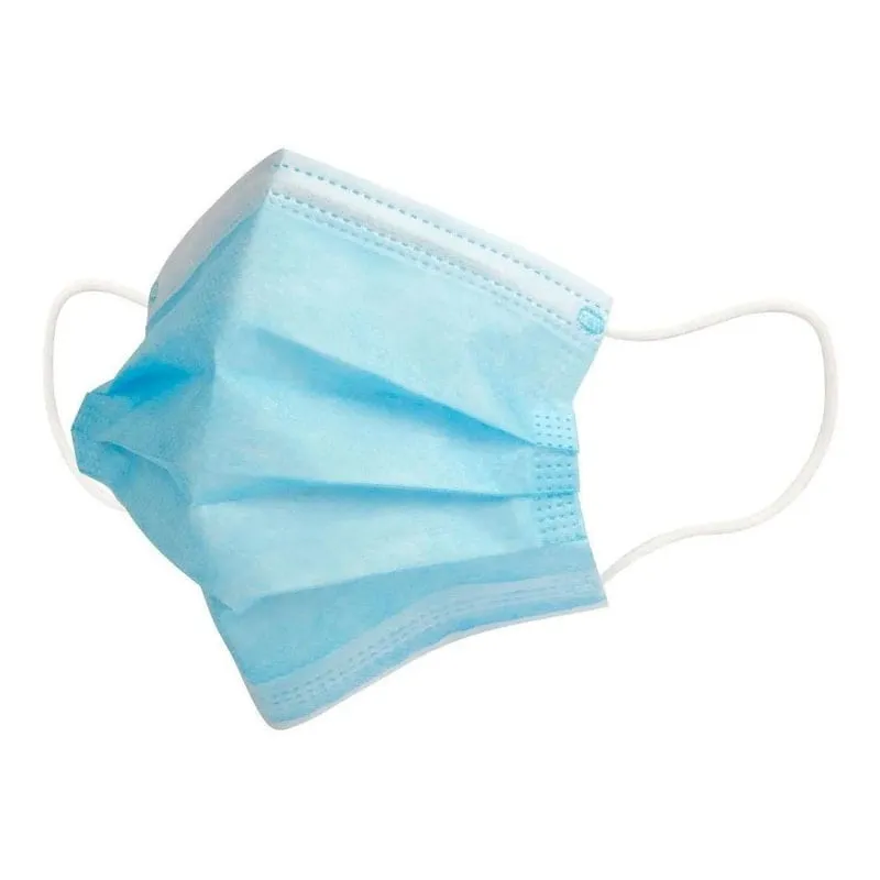 Máscara Descartável Tripla Camada Com Clip Nasal 50 Unidades