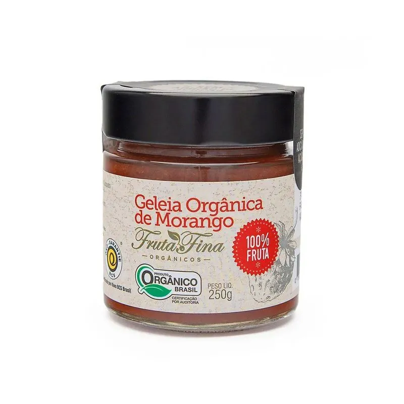 Geleia Morango 100% Fruta Zero Açúcar Orgânica 250g Fruta