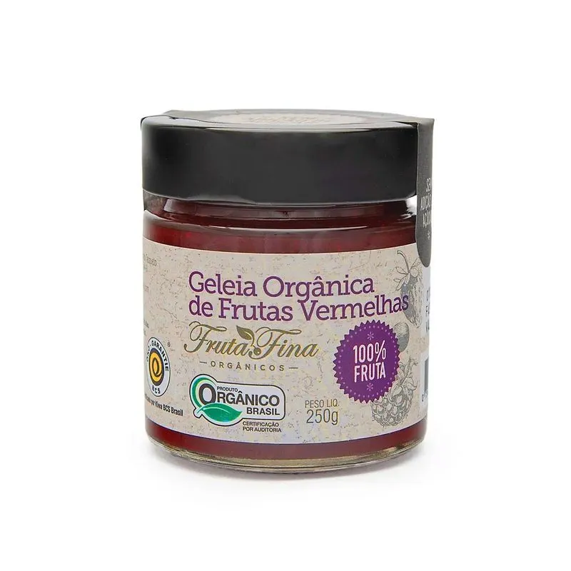 Geleia Frutas Vermelhas 100% Fruta Zero Açúcar Orgânica 250g