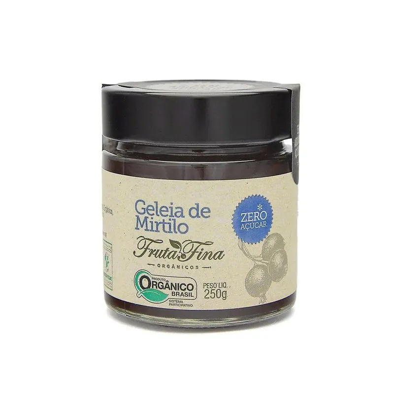 Geleia Mirtilo 100% Fruta Sem Açúcar Orgânico 250g Fruta