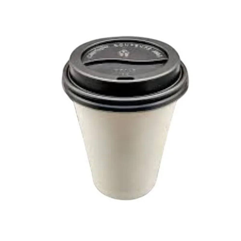 Copo De Papel 210ml Tampa Preta Pacotes Com 50 Unidades Cada