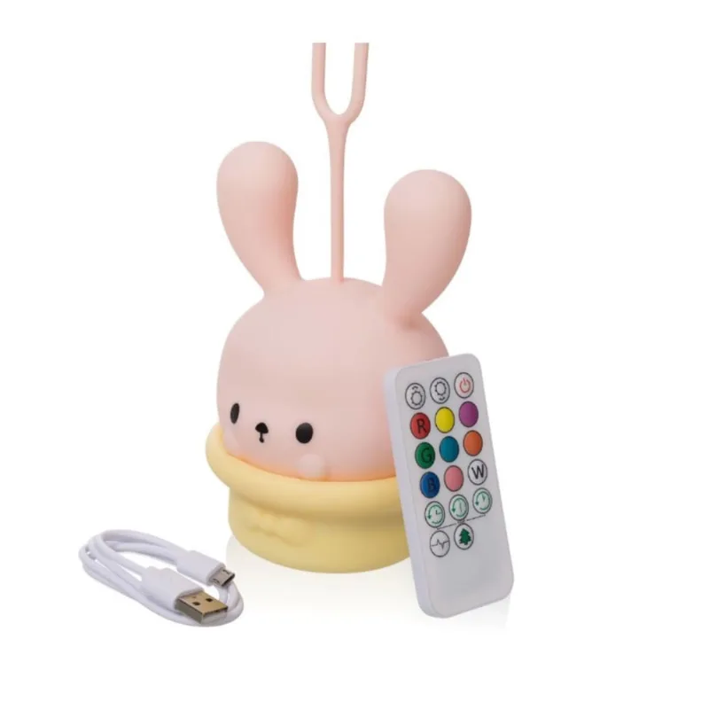 Luminária Abajur Magic Bunny Led com Controle Remoto Infantil Pet Light