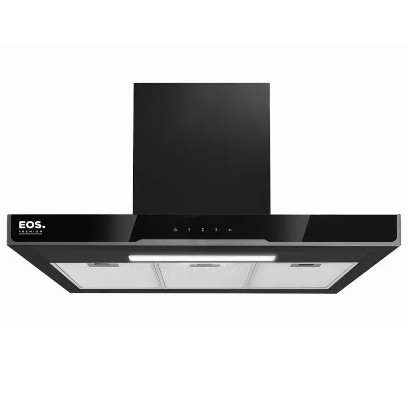 Coifa e Depurador de Parede eos 90cm Touch Inox Preta 220V