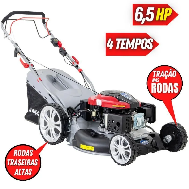 Cortador De Grama Nakashi Lr225te Motor 4t 6,5hp 196cc
