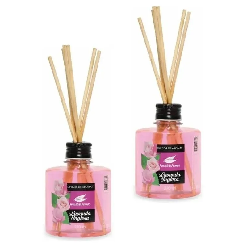 Difusor De Ambiente Aroma Lavanda Inglesa Amazônia Kit Com 2