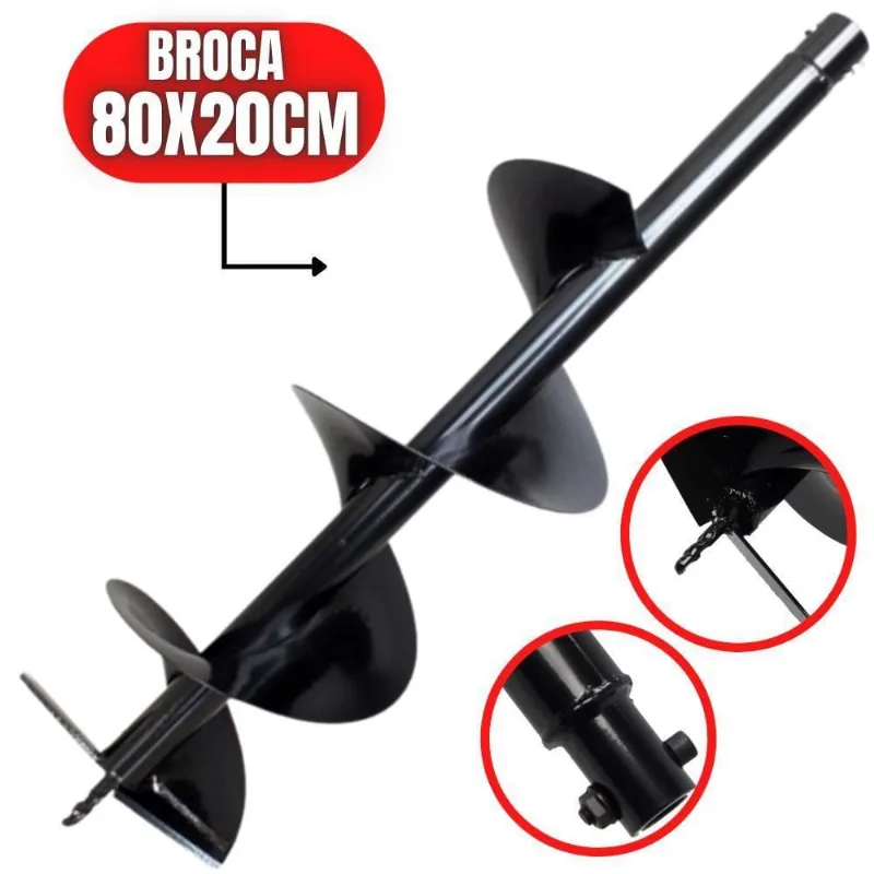Broca Universal 80x20cm Em Aço Especial Carbono