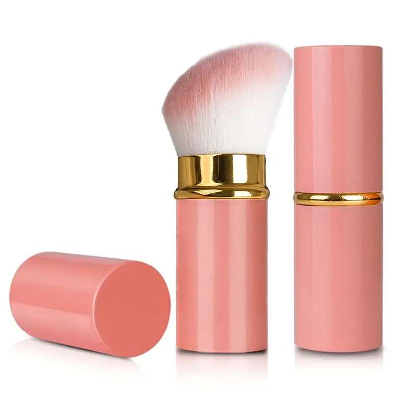 Conjunto De Pincéis De Maquiagem Rn Beauty Kabuki Retrátil Com Estojo De Alumínio