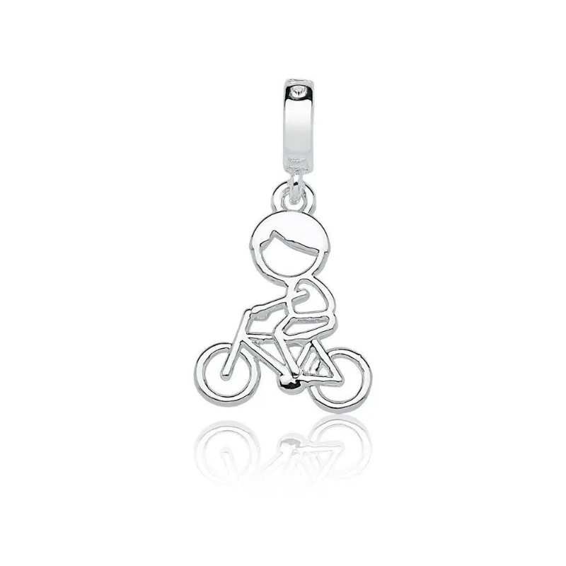 Charm Ciclista Revestido Em Prata