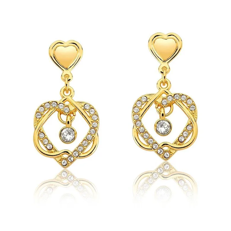 Brinco Eternal Love Brilliant Revestido Em Ouro