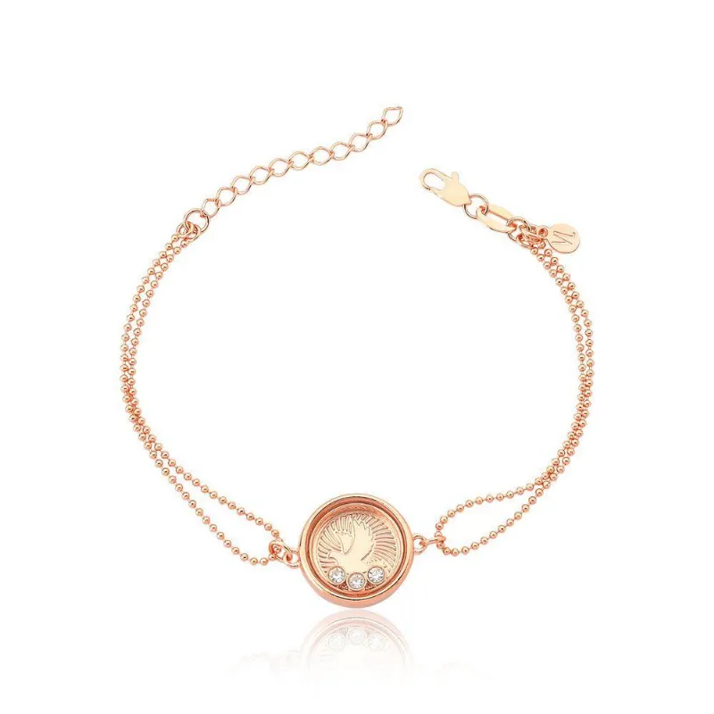 Pulseira Reliquaire Ballet Revestida Em Ouro Rose