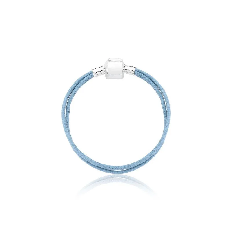 Pulseira Infantil Cord Blue Revestida Em Prata