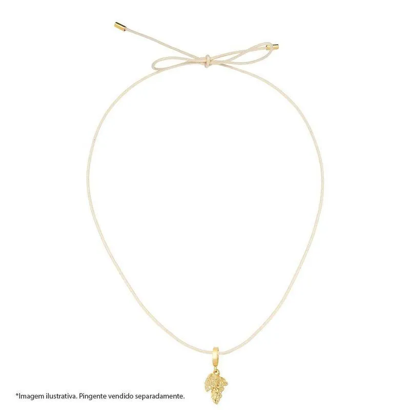 Cordão Multifuncional De Algodão Com Ponteiras Cor Creme