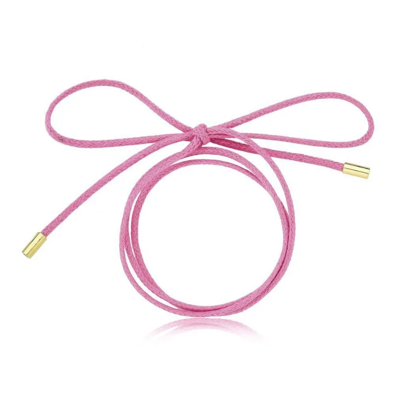 Cordão De Algodão Multifuncional Com Ponteiras Cor Rosa