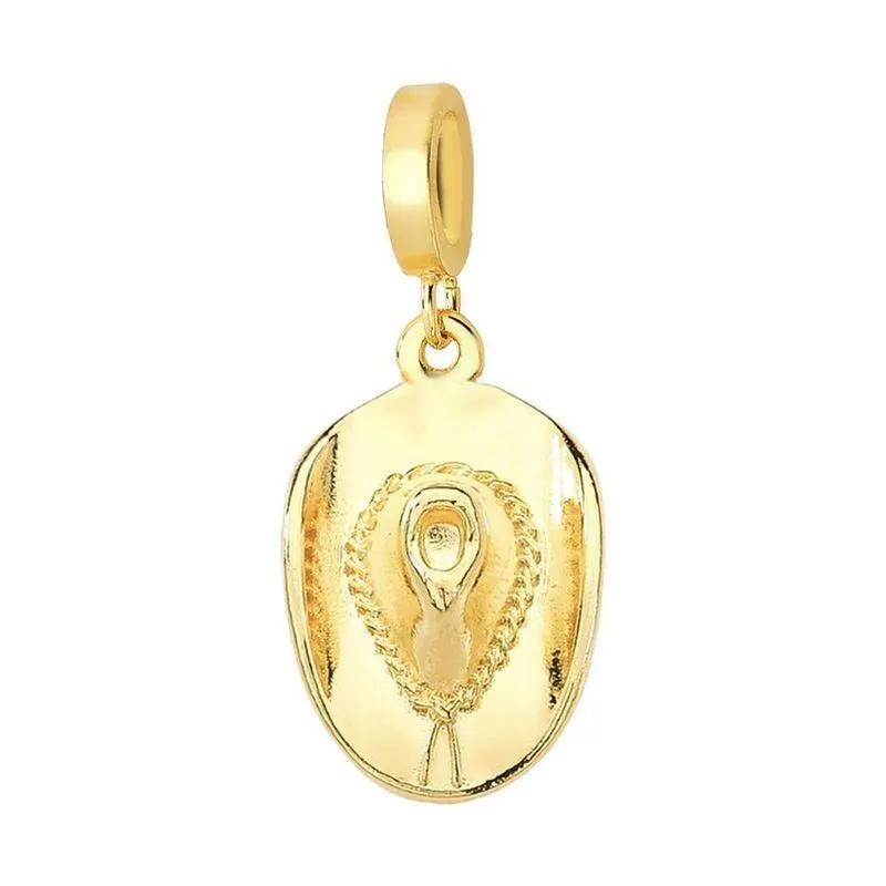 Charm Chapéu Revestido Em Ouro