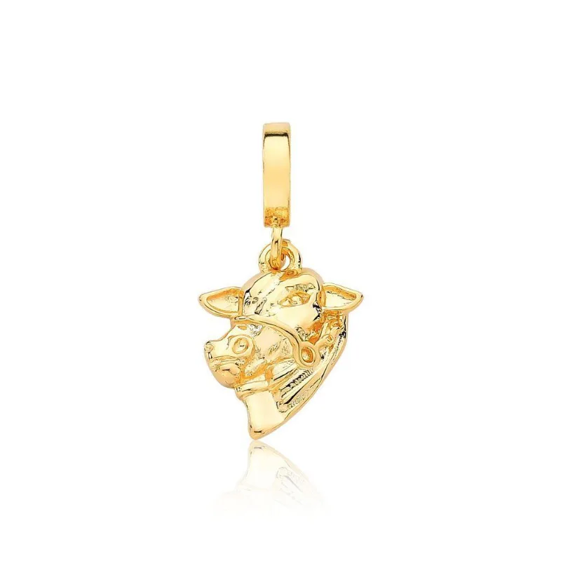 Charm Vl Agro Cabeça De Boi Revestido Em Ouro