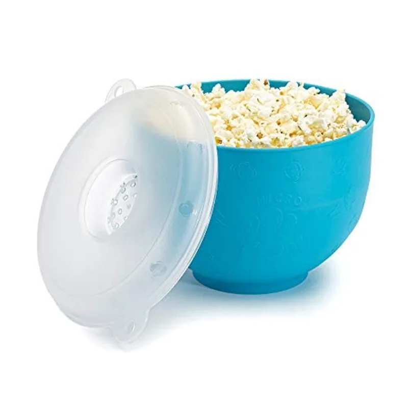 Popcorn Maker de Silicone, Dobrável, sem bpa, Azul