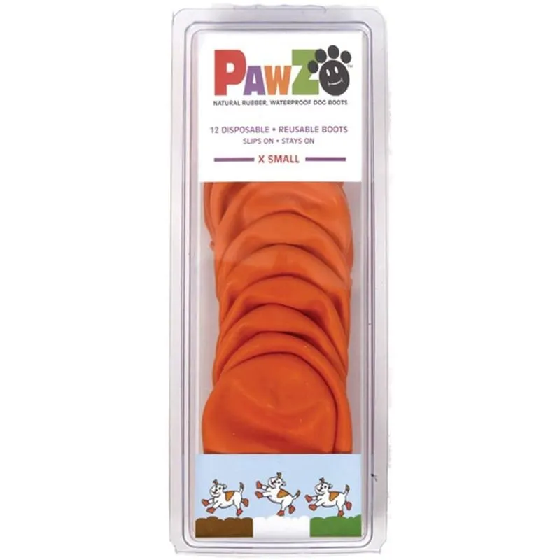 Botas De Cachorro Descartáveis, Reutilizáveis, À Prova D'água Conjunto Pawz De 12 Cores: Laranja Tamanho: X-pequeno Pacote De 2
