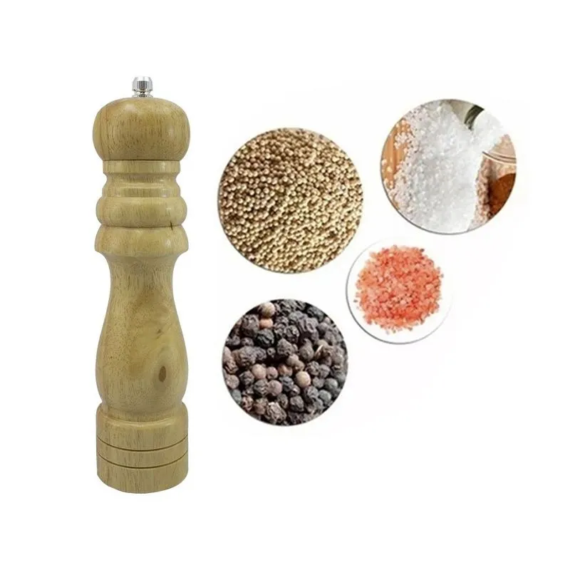 Kit 2 Moedores de Sal e Pimenta Moinho em Cerâmica 21cm