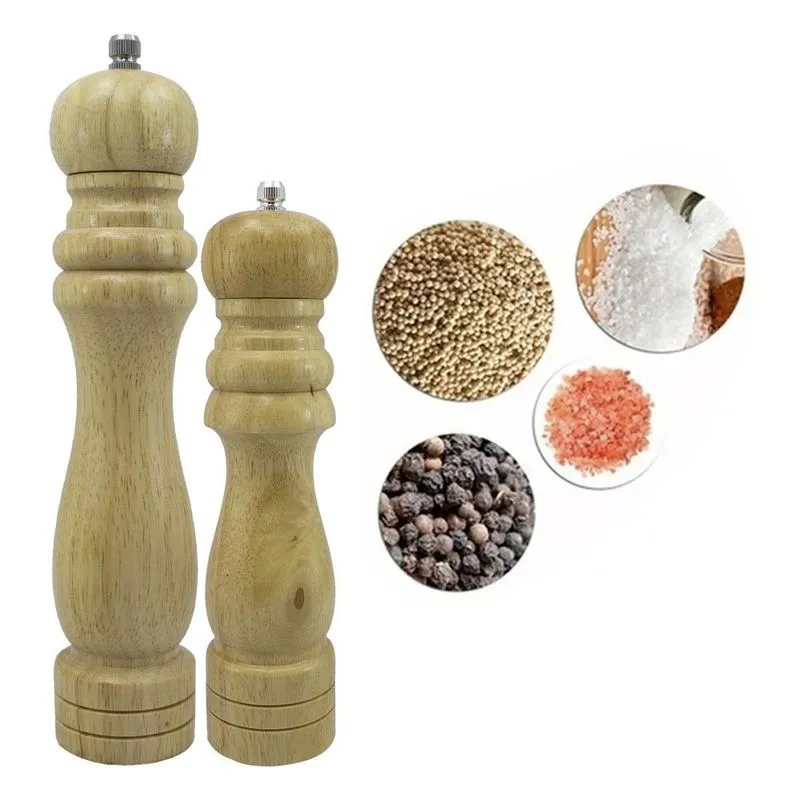 Kit 2 Moedores de Sal e Pimenta Moinho em Cerâmica Manual