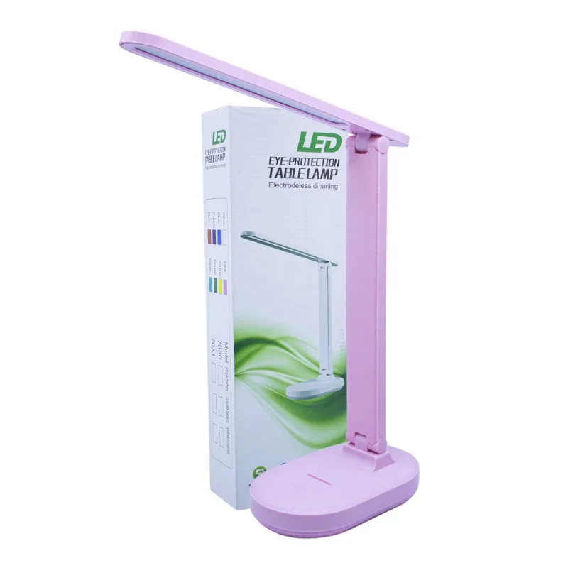 Luminária De Mesa LED Articulada Rosa 3 Níveis + USB