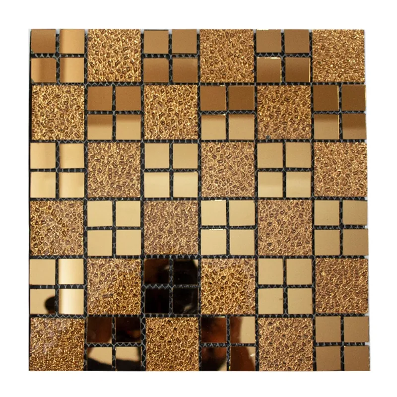 Kit 20 Pastilhas Adesivas Dourada Espelhada 30cmx30cm D27