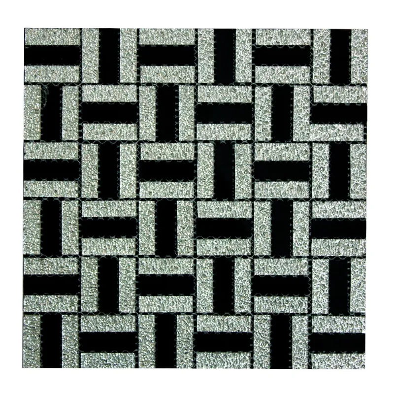 Kit 30 Pastilhas Adesivas Vidro Prata e Preto 30cmx30cm D34
