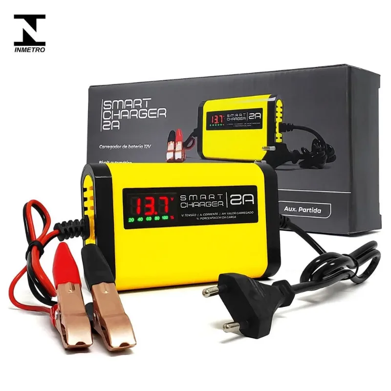 Carregador de Bateria Automotivo 2A Inteligente – Bivolt – 12V – Smart Charger