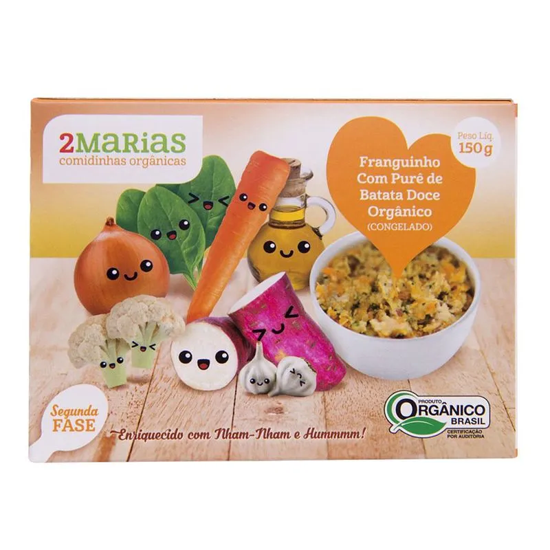 Papinha Orgânica de Frango com Purê de Batata Doce 2 Marias Segunda Fase 150g